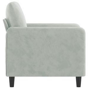 Sillón de Terciopelo Gris Claro 100% Poliéster para Sala de Estar, Material Textilene Metálico - Product Image 4