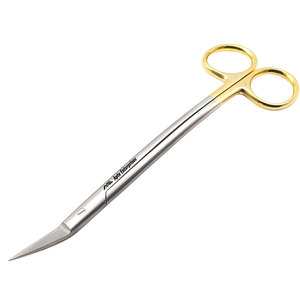 Dean Scissors 7 Inches Double Curved Gold Plated <b>Tungsten</b> Carbide Inserts Surgical Dental ENT Precision Operating Instruments - Product Image 2