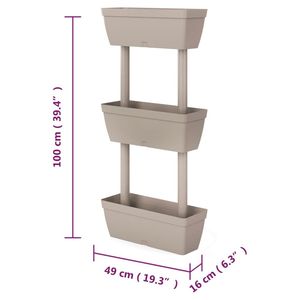 Ensemble de jardinières de jardin taupe de 39.4 pouces, pots de fleurs et jardinières de 3 pièces - Product Image 6