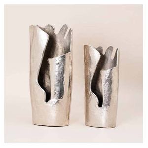 Nouveauté : Ensemble de 3 vases en aluminium texturé martelé, modernes, grands, décoratifs, pour le salon, la chambre à coucher, les étagères, décoration de la maison - Product Image 5