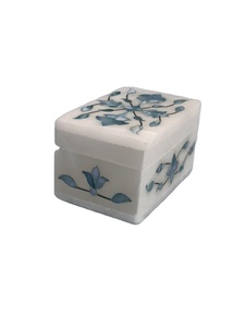 Joyero de mármol azul al por mayor con trabajo de incrustación elegante | Organizador decorativo de lujo para joyería de mujer - Product Image 3