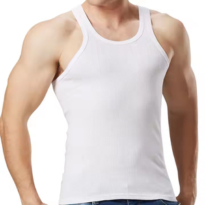 Camisetas sin Mangas Personalizadas para Hombre, Precio de Fábrica al por Mayor, Transpirables, de Color Sólido, Ligeras, de Poliéster/Algodón, Estilo Casual Elegante - Product Image 4