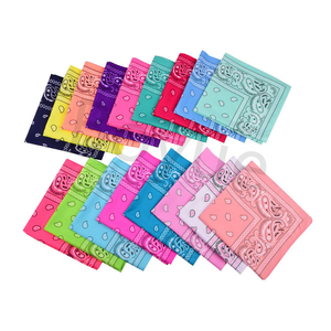 Wholesale Hot Selling Bulk 55*55cm Ethnic Solid Color Plain Blank Sport Recycled 100% Cotton <b>Square</b> Paisley Bandana <b>Scarf</b> - Product Image 4