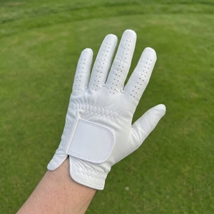 Gant de golf personnalisé en cuir Cabretta respirant, perforé, à adhérence souple, fermeture auto-agrippante, fabricant OEM ODM - Product Image 1