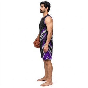 Ensemble uniforme de basketball pour hommes : Maillot sans manches et short assorti – Tenue de sport athlétique respirante pour l'entraînement, les matchs et les entraînements d'équipe - Product Image 3
