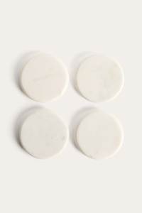 White <b>Marble</b> <b>Coasters</b> with Holder – Premium Gift Set <b>Marble</b> Beverage <b>Coasters</b> – Stylish Tabletop Protection - Product Image 2
