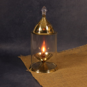 Brass Glass Enclosed Udupi Deepam <b>Lantern</b> Diya Handcrafted Traditional Pooja <b>Oil</b> Lamp for Home Temple Decor Gifts - Product Image 4