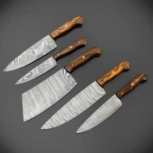 Juego de Cuchillos de Cocina Premium LEGACY BLADES de 5 Piezas, Acero de Damasco Sostenible, Ambidiestros, con Mangos de Madera, Hojas de 67 Capas - Product Image 3