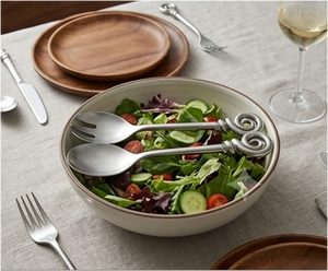 Pure And Polished Stainless Steel <b>Salad</b> <b>Tools</b> <b>Salad</b> Server With Designer Handles For Household Restaurants Hotel And Resort - Product Image 6