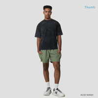 T-shirt Oversize Streetwear Uni Délavé à l'Acide avec Logo Personnalisé, Impression Sérigraphique, DTG, DTF, Broderie, 100% Coton, Grande Taille, Coupe Boxy Ample