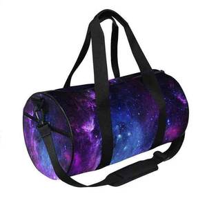 Galaxy Print Duffel <b>Bag</b> <b>Large</b> Capacity Polyester Travel <b>Bag</b> with Zipper Closure and Black Handles Portable Polyester Travel - Product Image 3