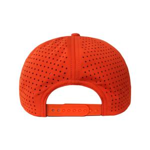 Gorro con agujeros cortados con láser y logotipo bordado de 5 paneles personalizado, Gorras de poliéster sin estructura, gorra Snapback de cuerda con ala plana para hombres y mujeres - Product Image 4