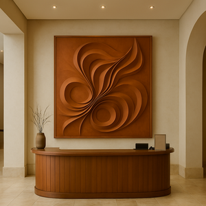 Sculpture Art Déco de Luxe Décoration Murale Meubles en Bois Organique Artisanaux pour Salon Cadeau de Pendaison de Crémaillère - Product Image 3