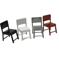Meubles miniatures en fer et métal brillant, échelle 1:12, mobilier Miniature coloré pour maison de poupée, ensemble de chaises