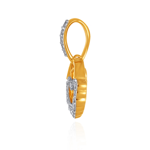 Pendentif en or jaune avec diamants ronds brillants cultivés en laboratoire, design classique, bijoux pour femmes à porter au quotidien - Product Image 3