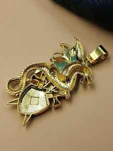 Colgante de Dragón Citrino Estilo Hip Hop, Plata 925, con Incrustaciones de Diamantes, Collar del Zodiaco para Regalo, Colgante Personalizado con Moissanita VVS - Product Image 6