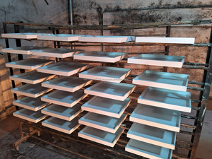 ถาดแลคเกอร์สีชมพูขอบหอยเชลล์เคลือบเงามันวาวถาดเสิร์ฟสำหรับตกแต่งบ้านห้องครัวรับประทานอาหารเทรนด์ใหม่ - Product Image 6