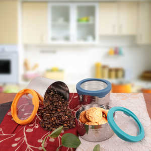 3ชิ้นกระป๋องตอกสแตนเลสที่มีฝาปิดแน่นและม้วนสำหรับเก็บขวดและขวดโหล - Product Image 1