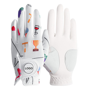 Gants de golf personnalisables en cuir Cabretta véritable blanc pour hommes adultes, accessoires de sport résistants à la pluie, design personnalisé durable - Product Image 2