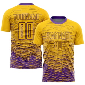 เสื้อฟุตบอลสีเหลืองม่วงแบบซับลิเมชั่น แขนสั้น ระบายเหงื่อได้ดี ทรงสปอร์ต สำหรับผู้ชาย พร้อมหมายเลขและชื่อทีม - Product Image 2