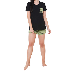 Dernières tendances de la mode décontractée, ensembles de t-shirts et shorts au-dessus du genou pour femmes, ensembles de deux pièces de couleur unie pour femmes, été, 100% coton - Product Image 5