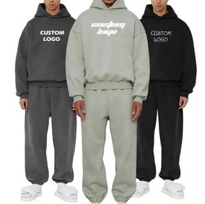 ชุดวอร์มผ้าฝ้ายแบบสวมหัวสำหรับผู้ชายชุดวิ่งมีฮู้ดโอเวอร์ไซส์ซัก2ชิ้นใช้ได้ทั้งชายและหญิง - Product Image 1