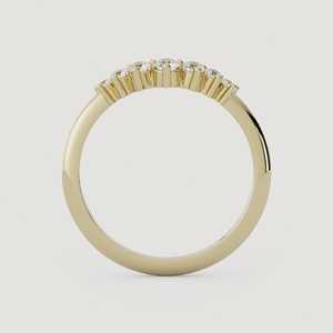 Wholesale 10k 14k 18k Solid Gold Lab Grown Diamond Contour Band <b>Dainty</b> Minimalist Stackable <b>Ring</b> Real Gold Jewelry Manufacturer - Product Image 3