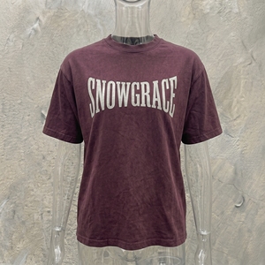 T-shirt à manches courtes pour homme Snowgrace, coupe ample, 100% coton jersey, col rond, décontracté, écologique, impression sérigraphique - Product Image 5