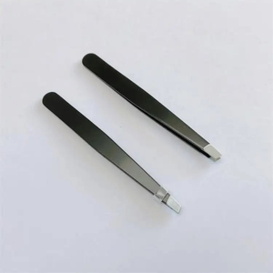 Pince à épiler en acier inoxydable de haute qualité, faite à la main, écologique, antistatique, légère, confortable, avec pointe inclinée - Product Image 3