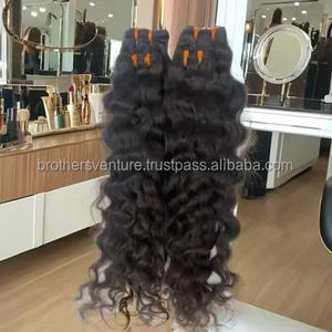 100% cuticules alignées cheveux indiens bruts non traités extensions de cheveux bouclés humains naturels faisceaux de donneurs uniques - Product Image 3