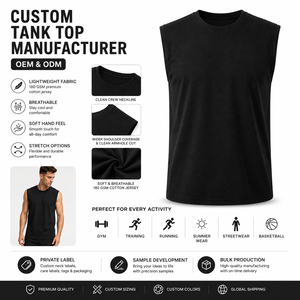 Racerback Tank Top Ribbed Cotton Fabric Curved Hem Design Blank Plain <b>No</b> <b>Logo</b> OEM Manufacturer Custom For Streetwear Casual - Product Image 4