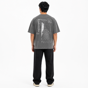 เสื้อยืดคอตตอนสีเทาทรงโอเวอร์ไซส์ ยูนิเซ็กซ์ สกรีนลายได้ตามสั่ง คอกลม แขนสั้น สไตล์ลำลอง หรูหรา เป็นมิตรกับสิ่งแวดล้อม สตรีทแวร์ ทรงไหล่ตก - Product Image 2