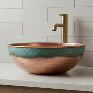 Évier en cuivre martelé à la main, bol artisanal en laiton, lavabo en cuivre fait main pour salle de bain, idéal pour la maison et les hôtels - Product Image 1