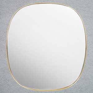 Modern Geometric Wall Mirror Gold Metal Framed Round Decorative Art - Product Image 5