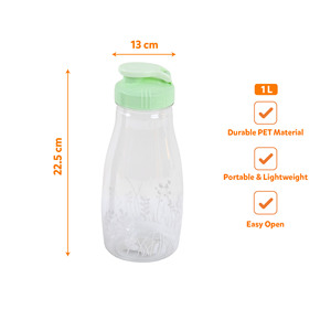ขวดน้ำพลาสติก PET ขนาด 1 ลิตร ปลอดสาร BPA ฝาเปิดง่าย เหมาะสำหรับโรงเรียน สำนักงาน ฟิตเนส กีฬา ครอบครัว ขวดน้ำสำหรับดื่ม มีจำหน่ายจำนวนมาก - Product Image 2