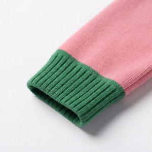 <b>Customized</b> Pink Green Sorority Knitted Sweater Cardigan with chenille Embroidery Logos 100% Cotton Greek Apparels Greek Cardigan - Product Image 5