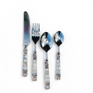 Ensemble de couverts en acier inoxydable de style vintage, manche orné imitation os, argenterie rétro pour hôtels et restaurants, vente en gros - Product Image 2