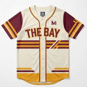 Camiseta de Béisbol Sublimada Personalizada con Nombre, Número y Gráficos, Cierre Completo con Botones, Ropa Deportiva al por Mayor de China - Product Image 1