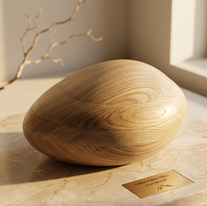 Handcrafted Teardrop Wooden Eco-Friendly Pet Urn Handmade Memorial Casket for <b>Dogs</b> and Humans - Product Image 1