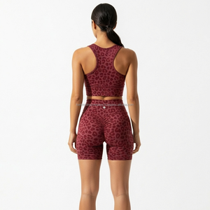 Private Label Yoga Set Sublimated Sports <b>Bra</b> Scrunch Butt Shorts Women Gym Workout Fitness Activewear High Waist Elastic Waist - Product Image 5