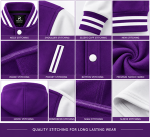 Chaquetas de Invierno Personalizadas OEM de Alta Calidad para Hombre, Chaqueta Varsity de Béisbol con Mangas de Cuero y Lana para Hombre 2026 al por Mayor - Product Image 5