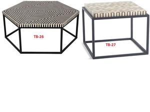 Table basse moderne de luxe pour l'intérieur, design contemporain, incrustation en os, personnalisable, garantie de 3 ans, meubles de salon, structure en bois - Product Image 6