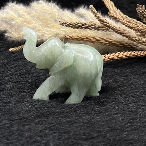 Figura de Elefante de Aventurina Verde Tallada a Mano, Piedra Preciosa Natural, Amuleto de Buena Suerte y Prosperidad, Decoración Feng Shui, Venta al por Mayor, Chakralume de Rajasthan - Product Image 2