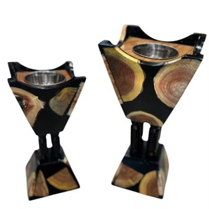 Premium Natural Wooden And Resin Incense Holder Home Decoration Tableware Wooden Resin Bakhoor Incense Burner Traditional tool - Product Image 1