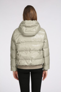 Chaqueta Corta Acolchada de Plumón para Mujer, Casual, con Lentejuelas y Encaje, con Cierre, Impermeable, Ecológica, de Poliéster Tejido, para Invierno - Product Image 5