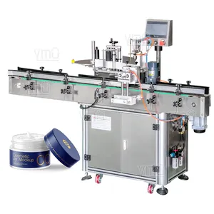 YIMU YM515 Cosmetic Cream Bottle Jar Tube Sticker Labeling Machine Automatic Water Bottle Sticker Label Applicator With Conveyor