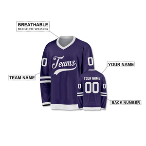 Jersey de Hockey sobre Hielo de Alto Rendimiento, Logotipo Personalizado Impreso, Uniforme de Equipo, Ropa Deportiva Transpirable y Duradera, Ropa de Hockey - Product Image 4