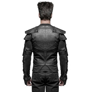 Mens Vest Waistcoat <b>Black</b> Faux Leather Goth Steampunk <b>Victorian</b> Punk Emo Style 2026 - Product Image 4