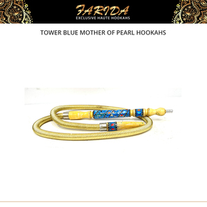 Hot Selling Good Quality Traditional Handmade Stainless Steel Egyptian Tower Blue Mother of Pearl <b>Hookahs</b> for Wholesale Purchase - Product Image 6