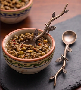 Ensemble de cuillères à thé en laiton antique avec base en laiton et finition bronze antique, parfait pour les hôtels, les restaurants et la maison. - Product Image 5